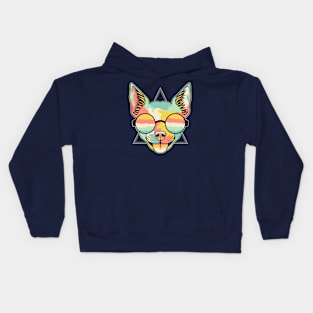 Trippy Rainbow Chihuahua Kids Hoodie